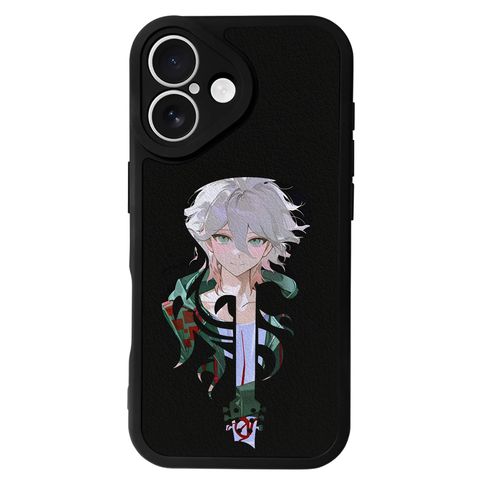 ダンガンロンパ グッズ,狛枝凪斗 - IPhone 16シリーズ対応 ・ シリコンスマホケース ・ レザー調 ・ 高精度フィット ・ 耐衝撃 ・ ワイヤレス充電対応 ・ 精密カット